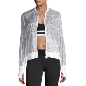 New- BLANC NOIR Feather Weight Stripe-Print Jacket